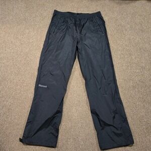 Marmot PreCip Eco Rain Pants Mens XL Black Shell Zip Pockets Elastic Waist